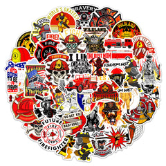 50pcs Firefighter Doodle Waterproof Stickers DIY Creative Toys DIY Materials
