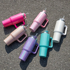 40oz Insulated Water Bottle with Straw and Lid