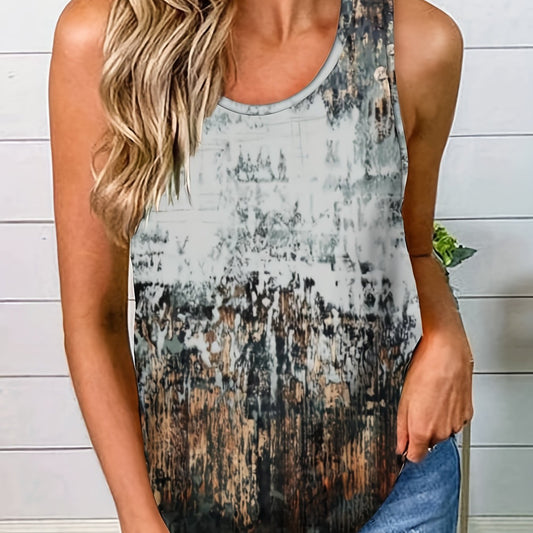  Tie Dye Tank Top - Women's Round Neck Medium Stretch Tank