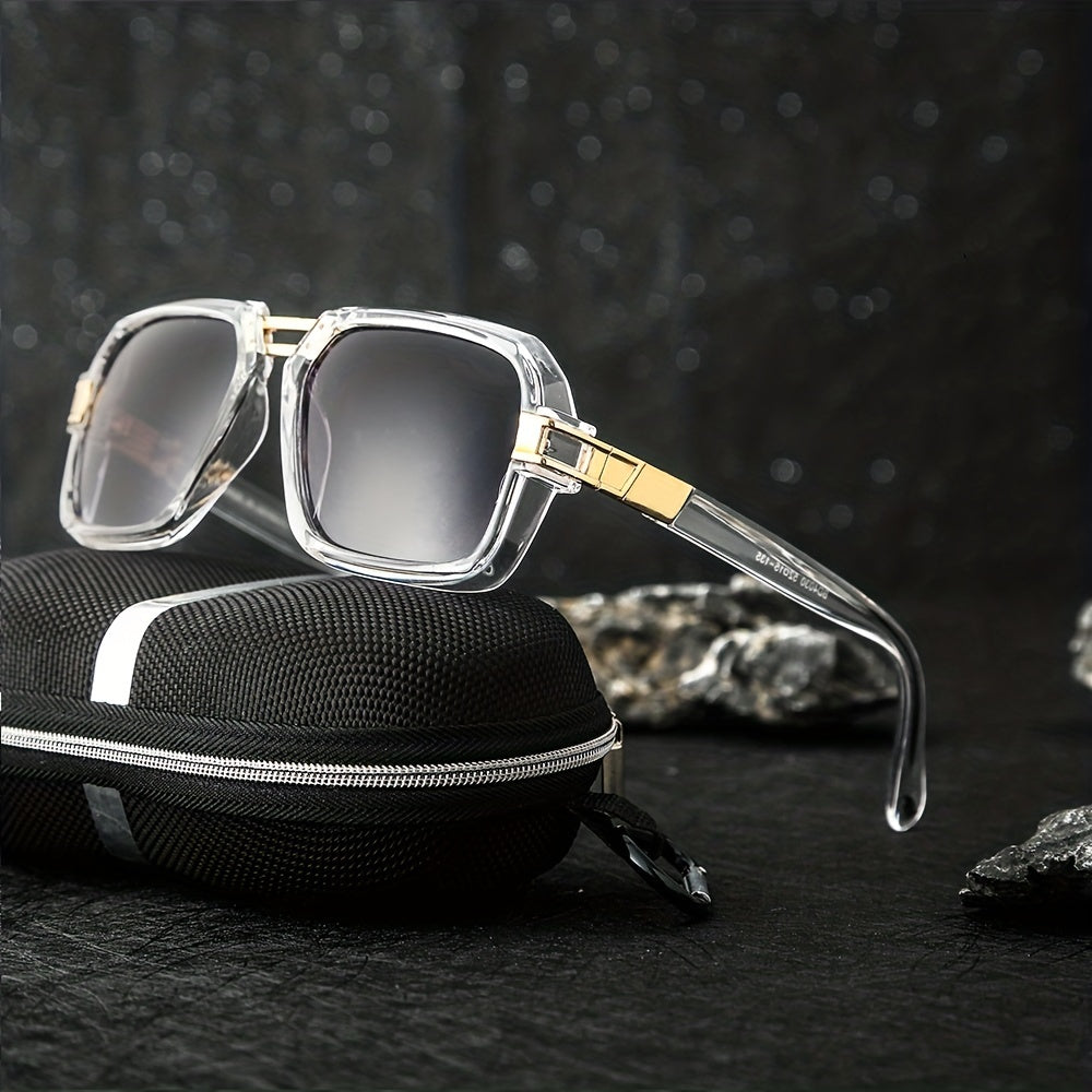 Men's Square Frame Sunglasses Unisex Steampunk UV Protection Glasses