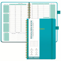 Undated Hourly Planner 30 minute Interval Appointment Book 53 Weeks