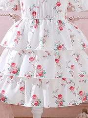 Floral Tiered Princess Dress for Girls