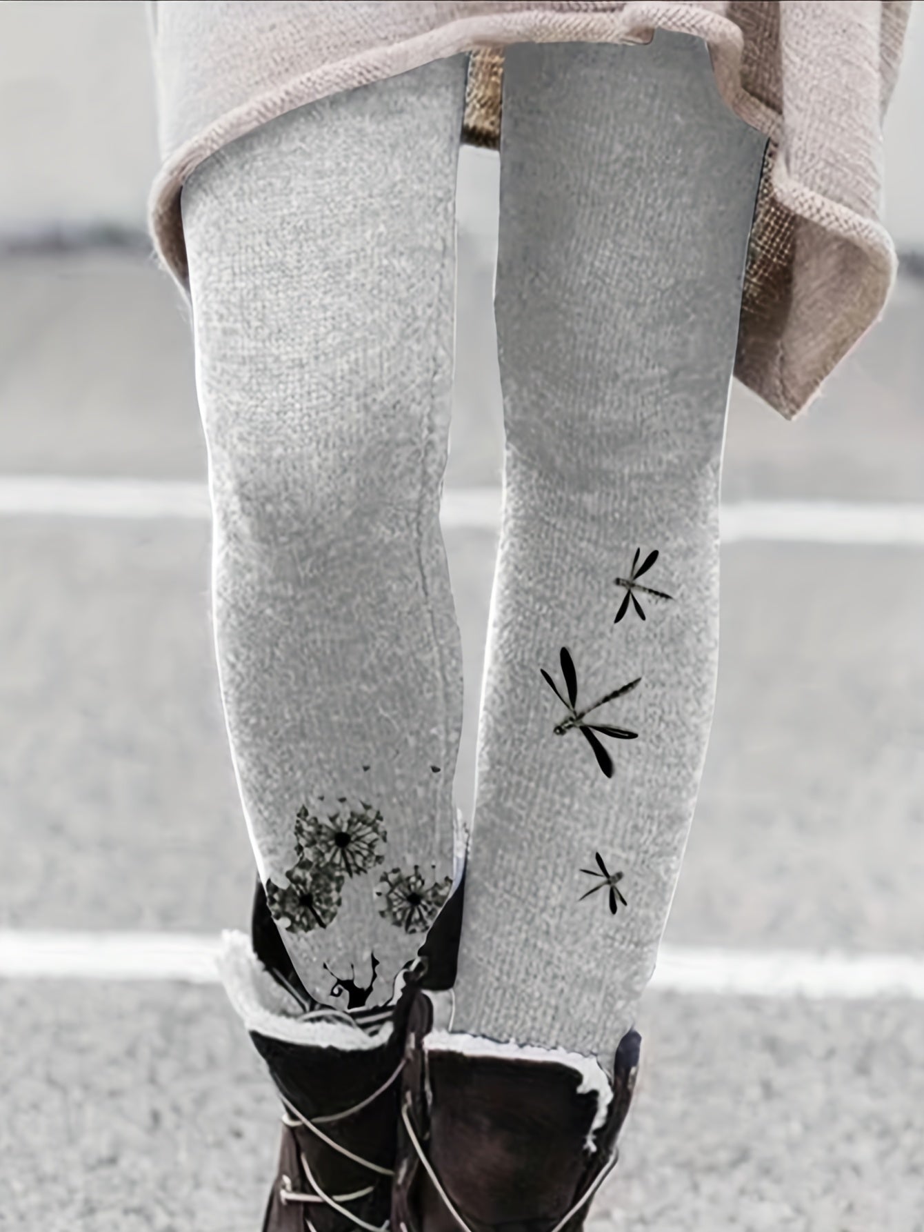 Dandelion & Dragonfly Skinny Leggings High Waist Stretchy Boho