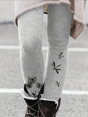 Dandelion & Dragonfly Skinny Leggings High Waist Stretchy Boho