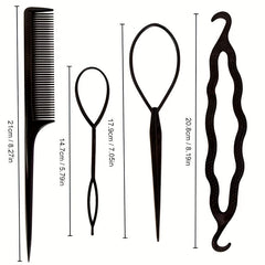 4pcs Magic Hair Styling Set Hair Braiding Twist Curler Hairpin DIY Tools