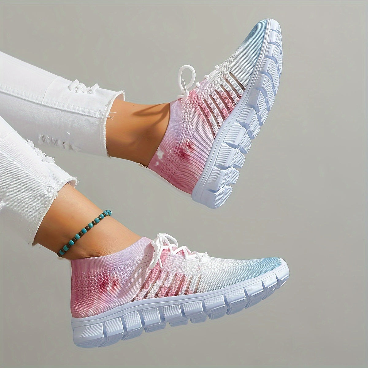 Breathable Flying Woven Shoes Soft Sole Lightweight Non Slip Running Shoes