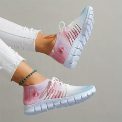 Breathable Flying Woven Shoes Soft Sole Lightweight Non Slip Running Shoes