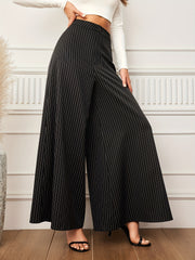 Stripe Print Wide Leg Pants Casual Loose Pants