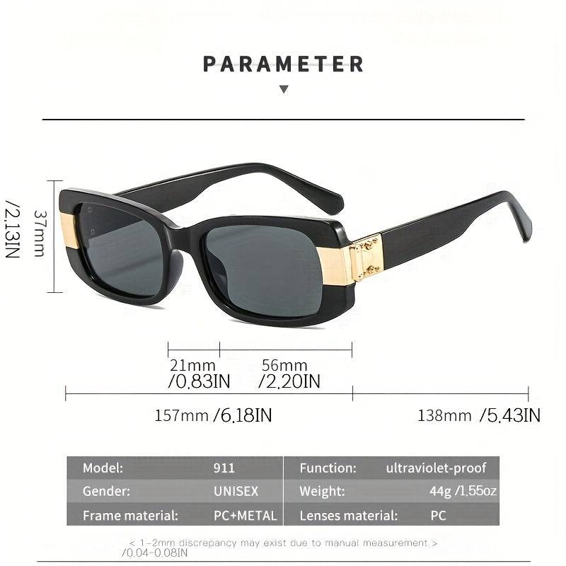 Y2K Rectangle Polarized Sunglasses Kpop Gradient Lens UV400