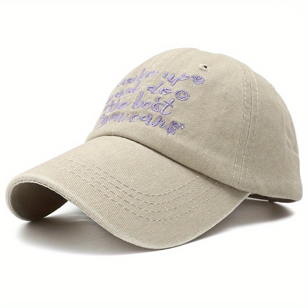 Vintage Letter Embroidered Baseball Cap Washed Distressed Dad Hat