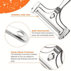 2pcs Stainless Steel Cheese Slicer Adjustable Thickness Cutter