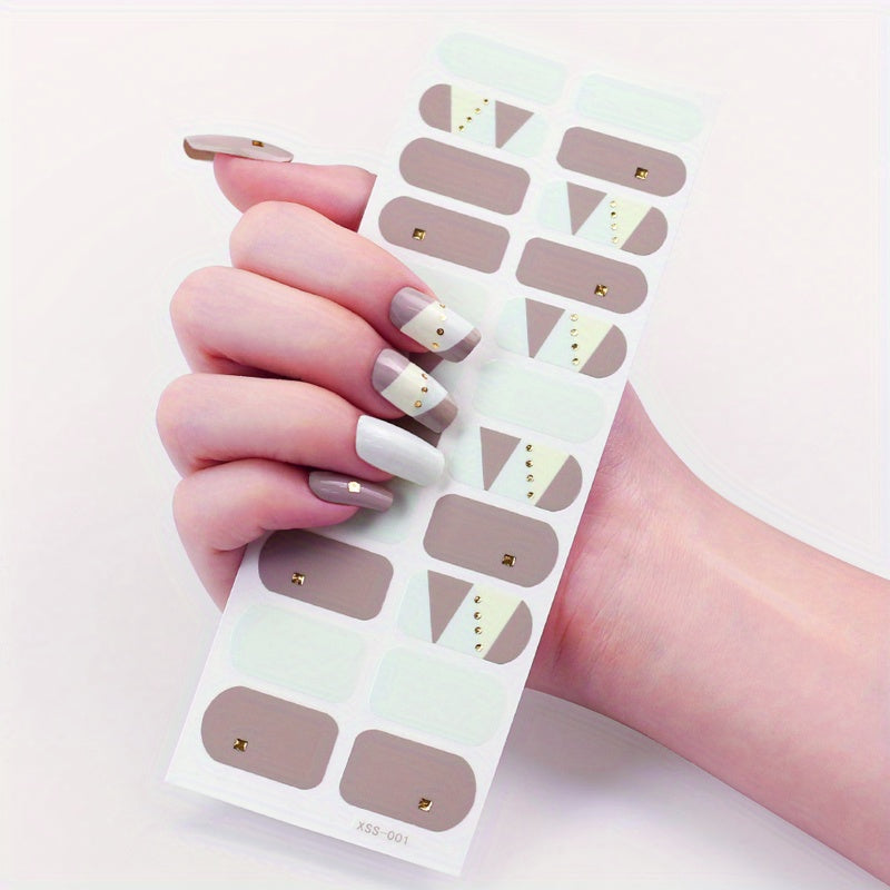 Self Adhesive Nail Stickers Glitter Glossy Waterproof Nail Art Decoration