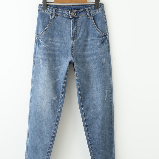  Washed Stretch Denim Jeans Women's Casual Pants