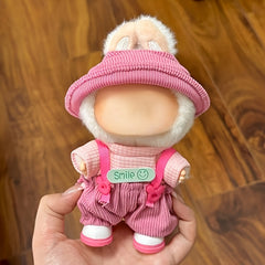 Doll Clothing Set Hat T-Shirt Suspender Skirt Outfit, Fits 6-9in Dolls