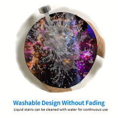 Colorful Cat Pattern Round Gaming Mouse Pad 20x20cm
