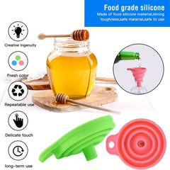 3pcs Portable Silicone Funnel Collapsible for Kitchen and Wine