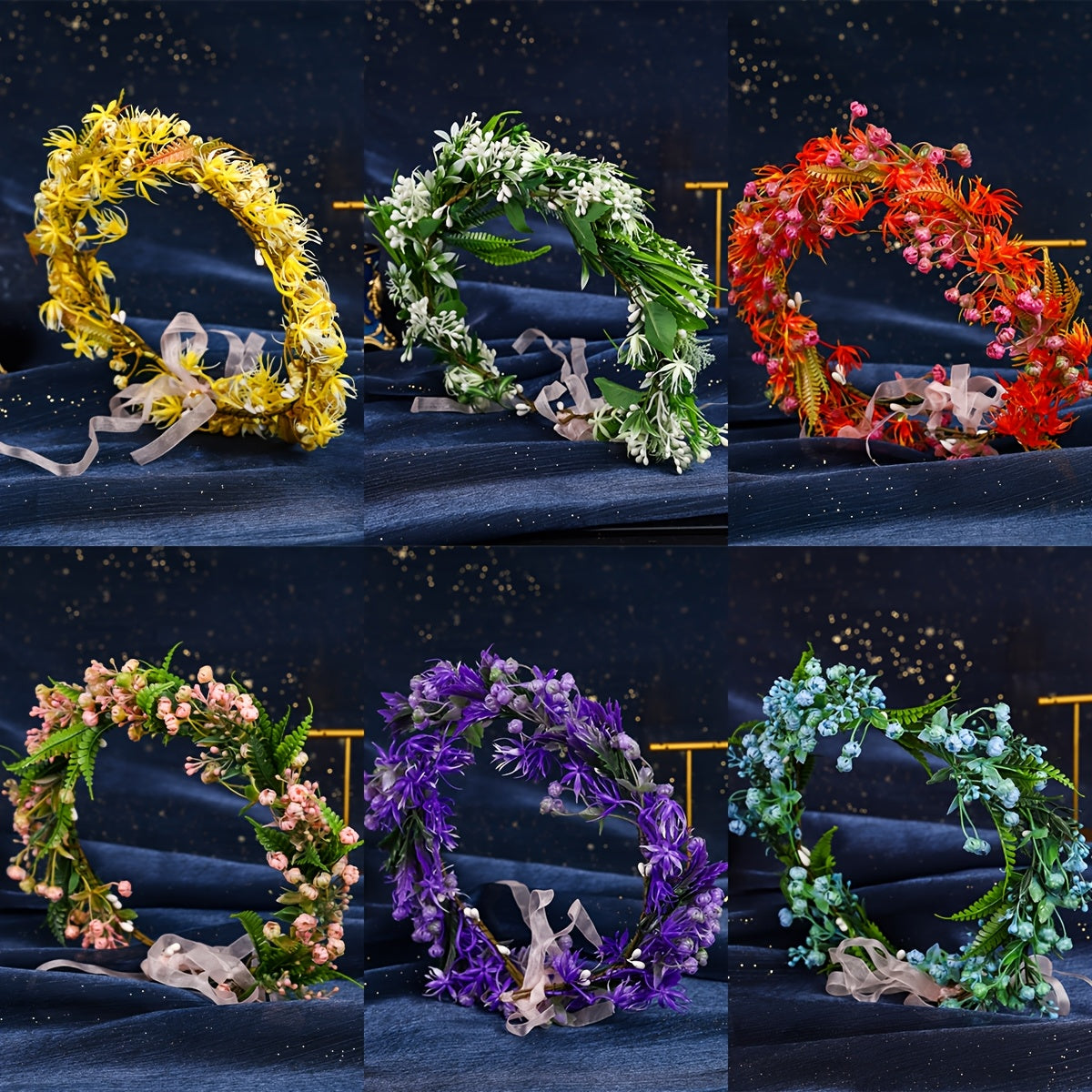 Bohemian Flower Crown Bridal Hair Accessory for Weddings
