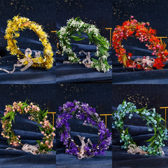 Bohemian Flower Crown Bridal Hair Accessory for Weddings