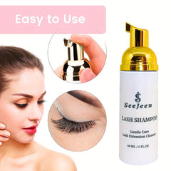 Lash Shampoo 60ml & 2 Brushes Eyelash Cleanser for Extensions & Lashes