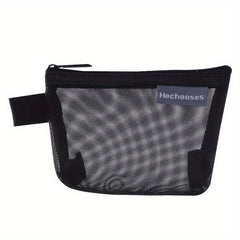 Portable Mesh Storage Bag Zipper Pouch Toiletry Bag Cosmetic Bag