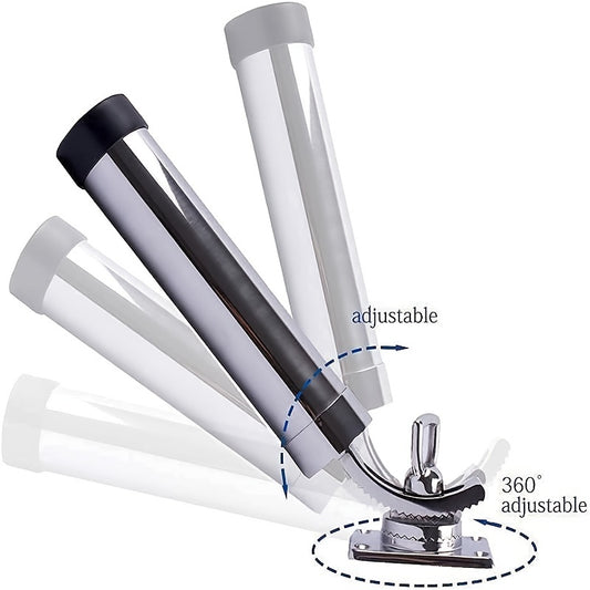 2pcs Adjustable High Fishing Rod Holder 304 Stainless Steel Marine Hardware