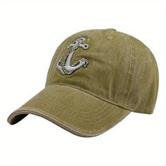 Men's Metal Snapback Trucker Cap Anchor Embroidery