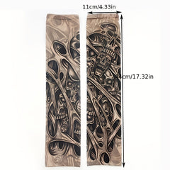 Men's Skull Tattoo Arm Sleeves Nylon Sun Protection