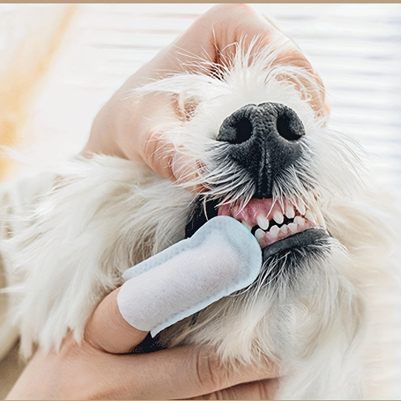 50pcs Dog Toothbrush Pet Finger Cover Dental Wipes for Teeth