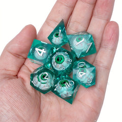 7pcs Moving Eye Resin Dice Set - Halloween Cosplay Collection