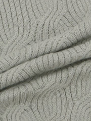  Solid Cable Long Sleeve Sweater V Neck Jumper