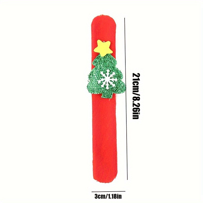 2pcs Christmas Snap Bracelets Assorted Patterns Slap Wristband
