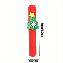 2pcs Christmas Snap Bracelets Assorted Patterns Slap Wristband