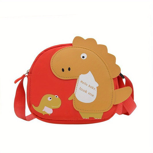 Cartoon Dinosaur Zipper Crossbody Bag for Girls
