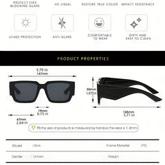 Y2K Square Sunglasses HipHop Block Anti Glare UV400