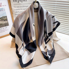 Wavy Block Shawl Large Square Scarf Outdoor Windproof Headwrap