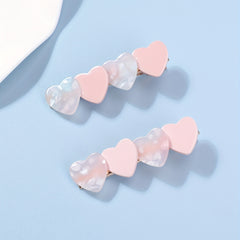 2pcs Heart Shape Hair Clip Non Slip Duck Billed Clip Hair Access
