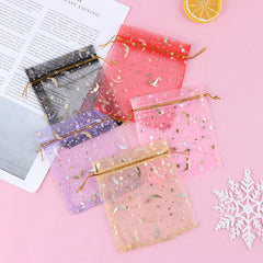 50pcs 10x12cm Organza Bags Drawstring Jewelry Candy Wedding Pouches