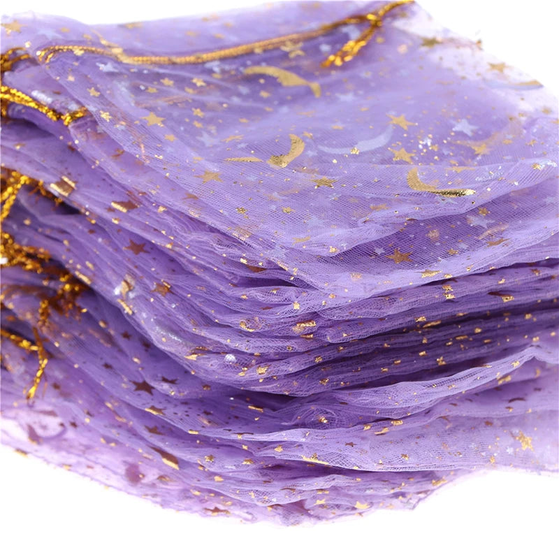 50pcs 10x12cm Organza Bags Drawstring Jewelry Candy Wedding Pouches