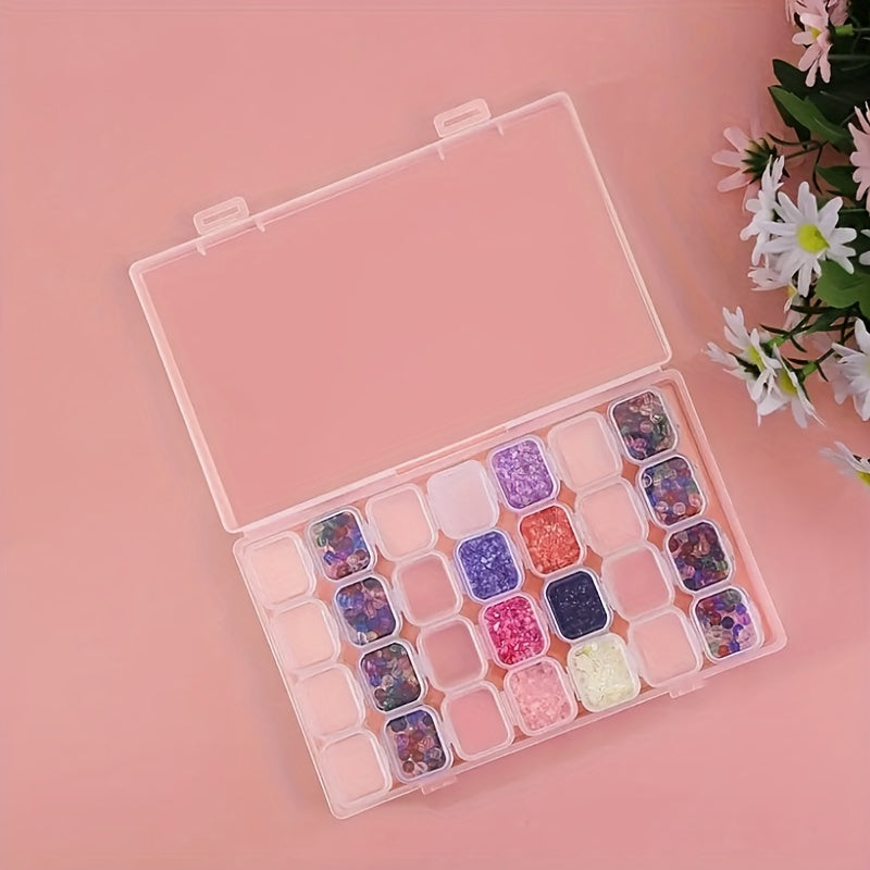 Clear Rhinestone Storage Box Nail Art Decoration Display Case Organizer