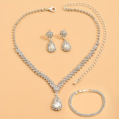 Water Drop Rhinestone Jewelry Set