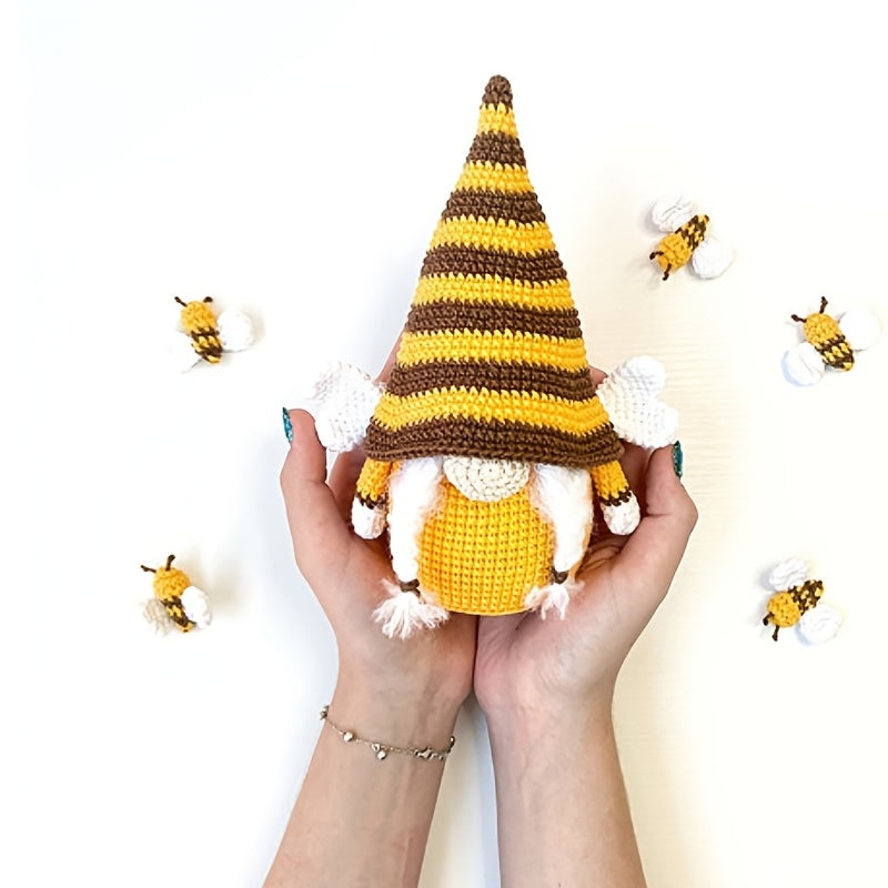 Bee Dwarf Sunflower Knitted Plush Doll Decoration