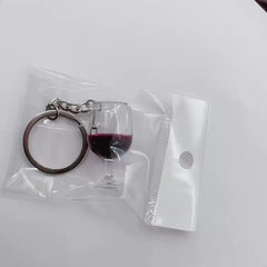 Resin Red Wine Cup Keychain Novelty Charm Pendant