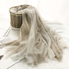 Vintage Block Scarf Thin Tassel Shawl Casual Windproof Head Wrap