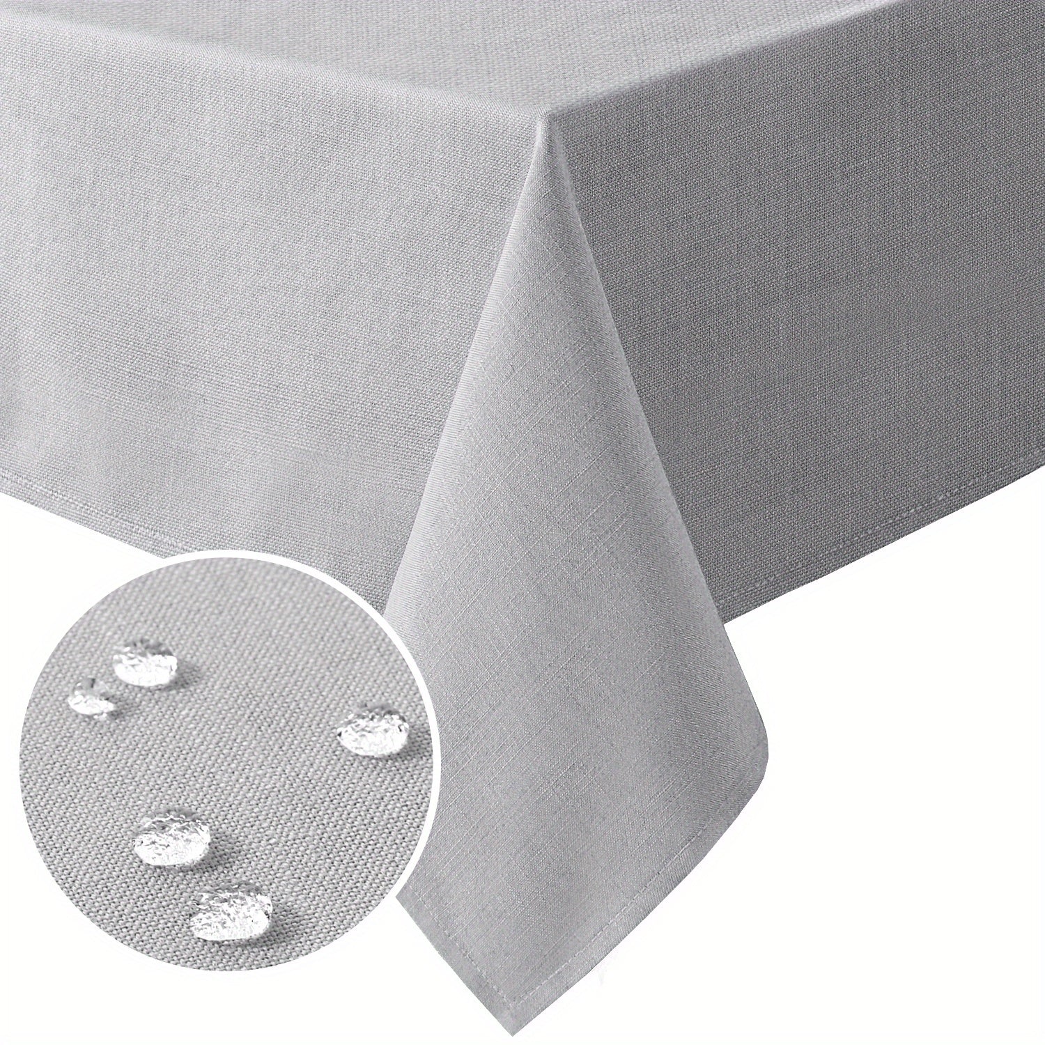 Linen Textured Tablecloth Rectangular High Solid Anti-Splash Tablecloth