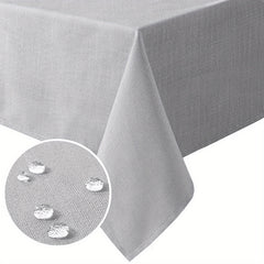 Linen Textured Tablecloth Rectangular High Solid Anti-Splash Tablecloth