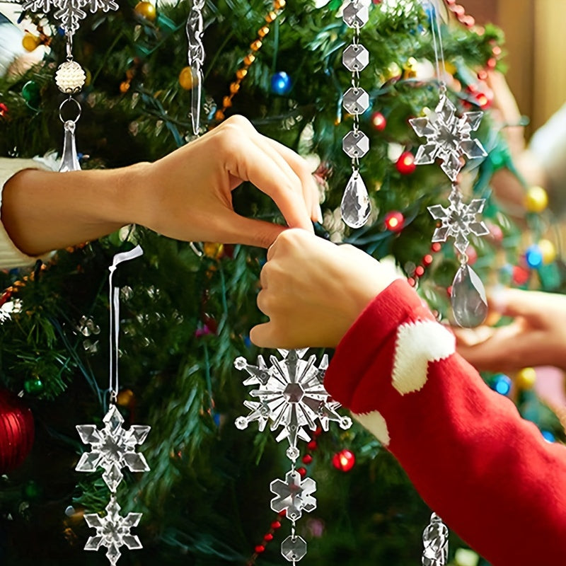 10pcs Christmas Snowflake Pendant Tree Decoration
