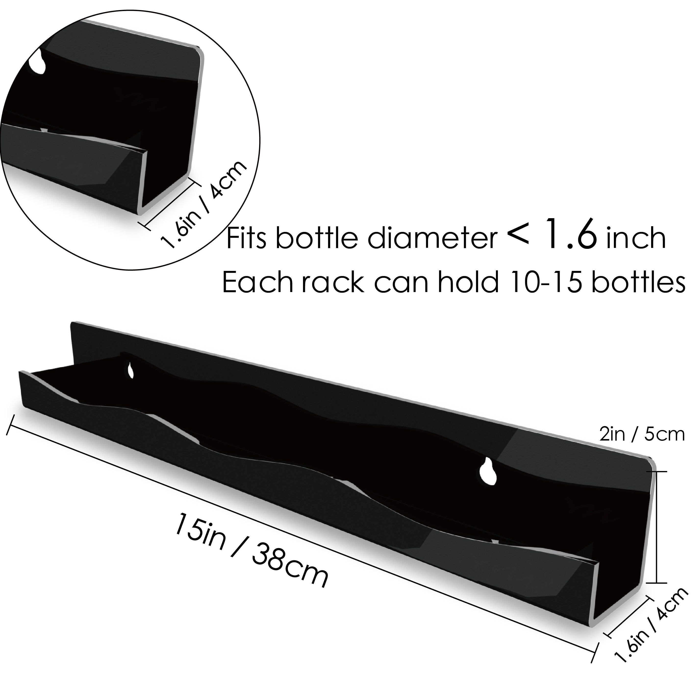 6pcs 38 Nail Polish Rack Wall Mounted Shelf Acrylic Organizer Nail Techs