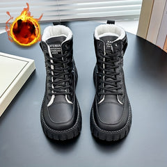 Women's Solid Non slip Medium Top Thickened Motorcycle Boots