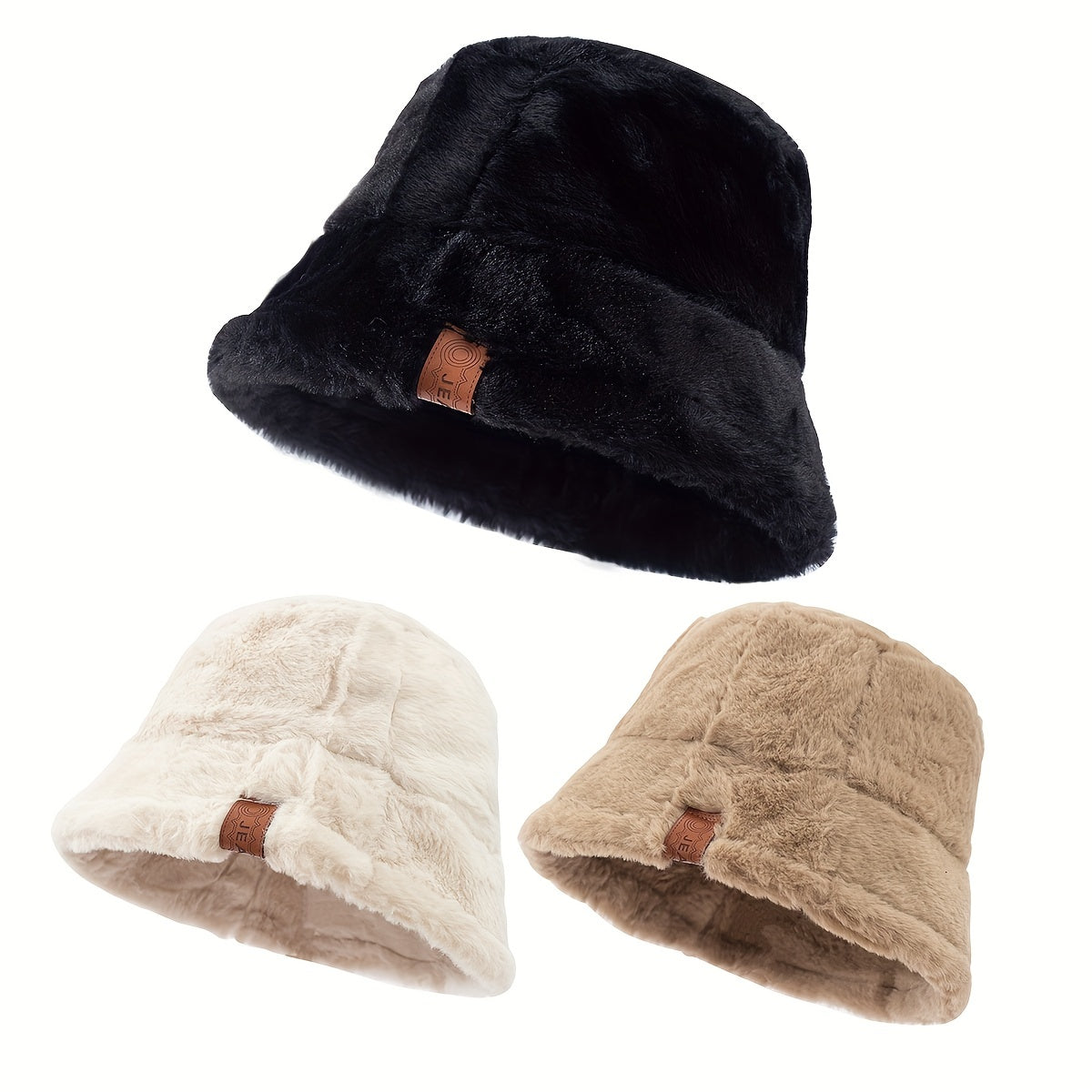 Warm Plush Winter Bucket Hat Windproof Unisex Cap