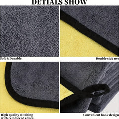3 PCS Car Cleaning Cloths 30x40 CM Drying Towel With Hook